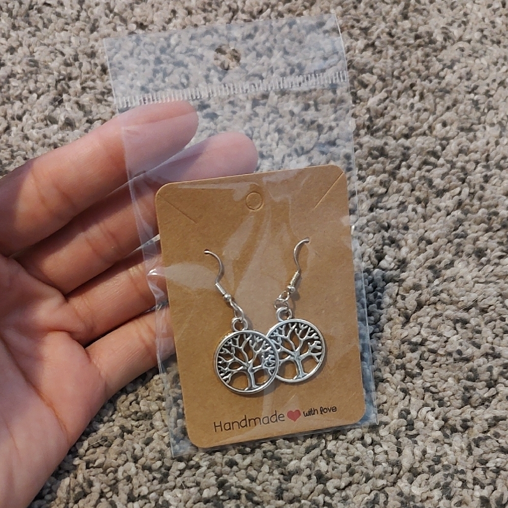 Silver Vintage Tree of Life Earrings